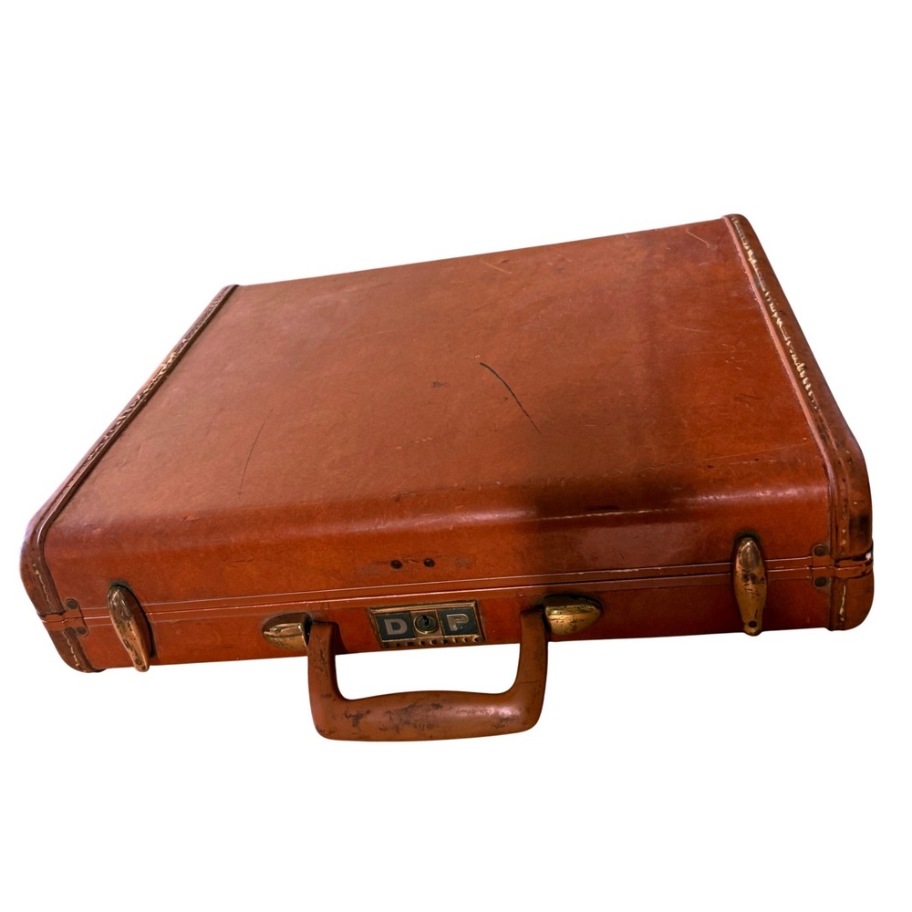 Vintage 60s Samsonite Silhouette Briefcase Brown Hard Shell MCM Travel USA